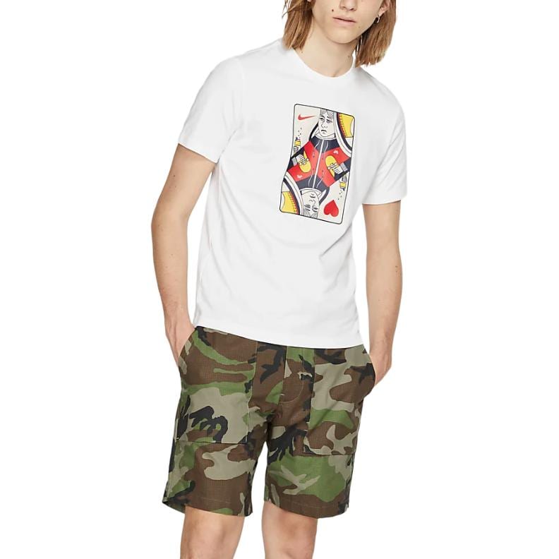 Nike T Shirts Men's Crew Neck Moderate Straight Fit AQ4506-100