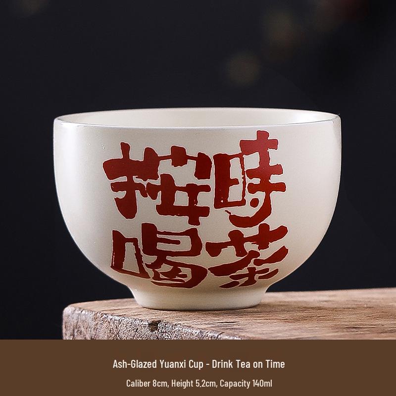 Cross-Border Ceramic Ash Ink Wash Landscape Tea Cup - Custom Logo