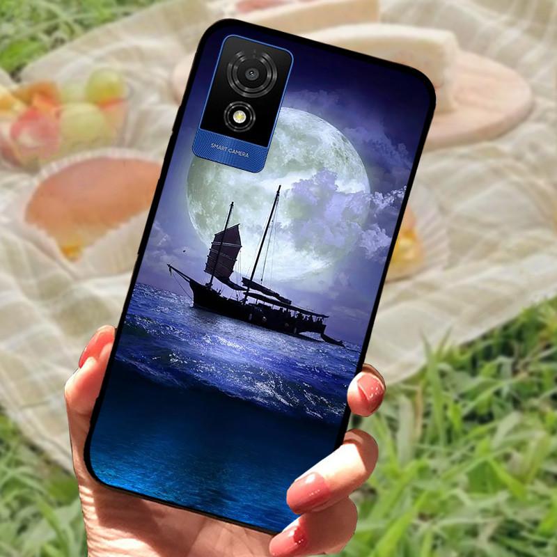Per cover custodia TCL 501 Per TCL501 Silicone Morbido Marmo Nero Paraurti Funda Coque per TCL 501 T433D Protezione Completa 2024