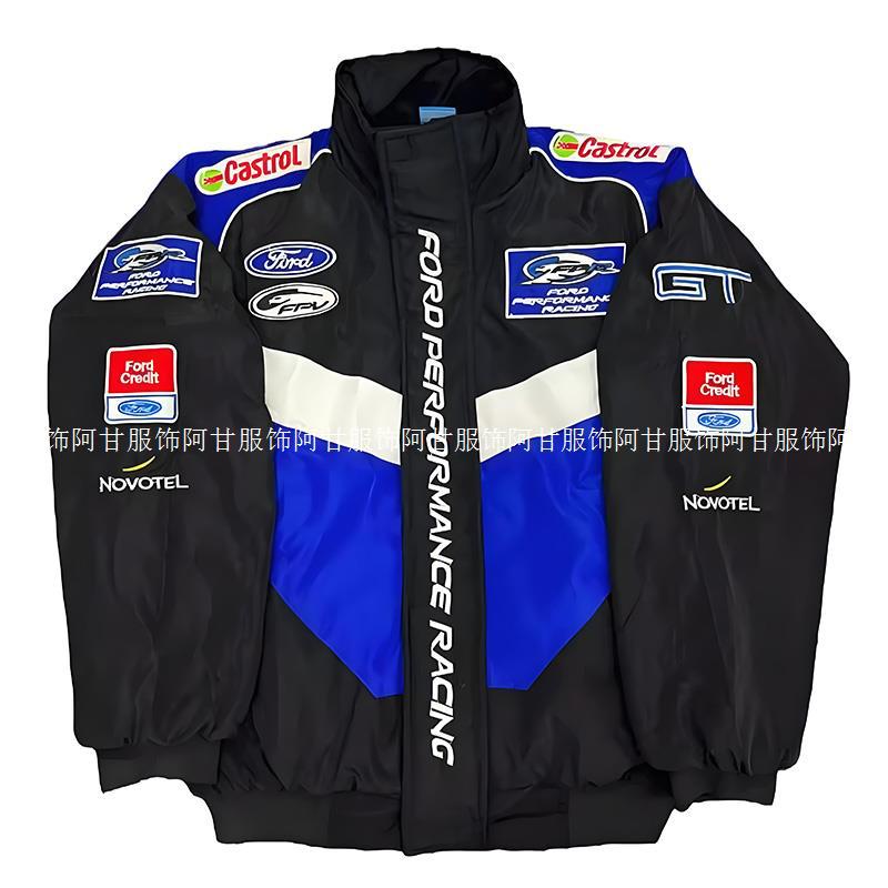 Racing Suit Jacket Motorcycle Cycling Suit Spring Men's and Women's Embroidered Retro Casual Jacket Trench Coat