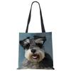 Schnauzer Dog Painting Handbags For Women Lady Korean Shoulder Bag Casual Shopping Shopper Bags Large Capacity CLE