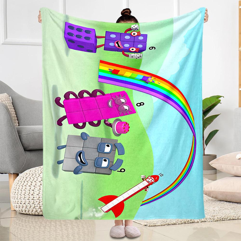 Numberblocks Blanket Soft Warm Cozy Suitable for Office Office Chair Seaside Four Seasons Multipurpose Digital Print