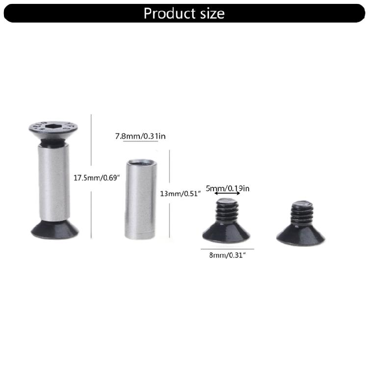 YFS Flat Hex Head Screws Fastening Screws Fastener Nut Kit for 5mm Handle Hole