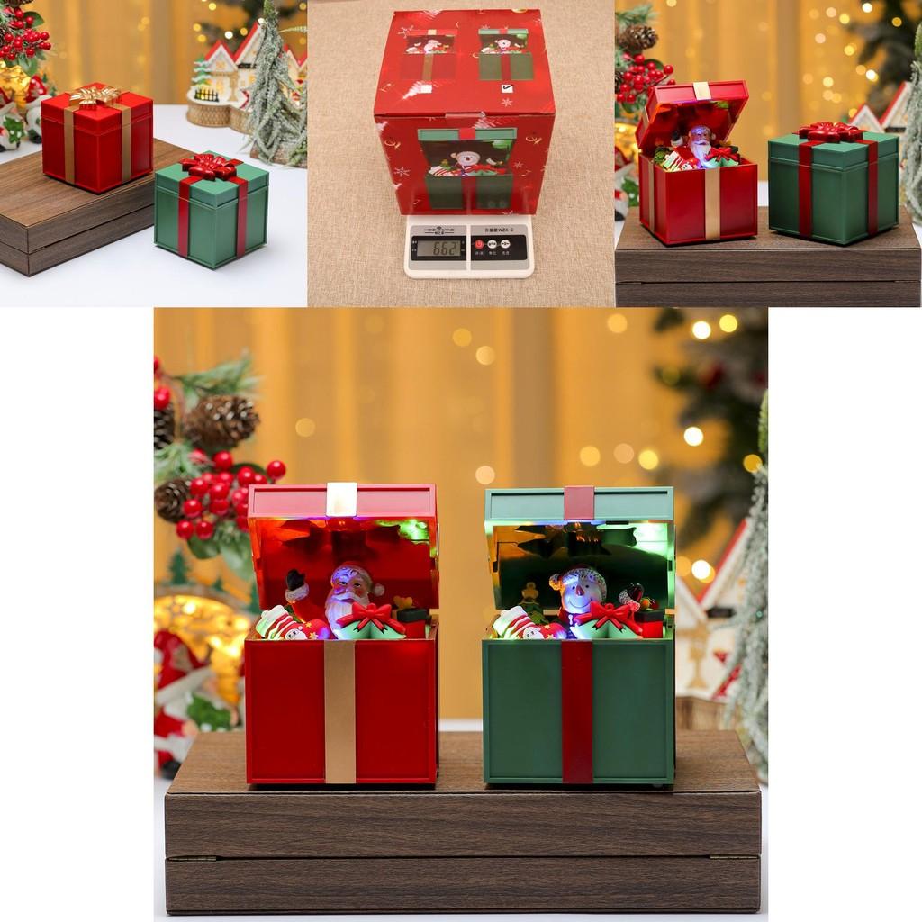 Snowman Santa Claus Gift Shape Design Music Box With Lighting For Christmas Decorations