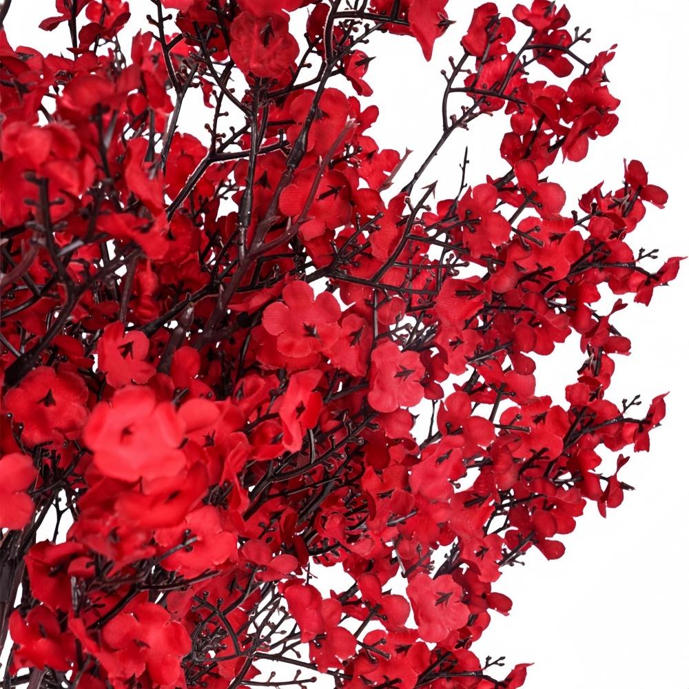 5/8/12PC Artificial Red Gypsophila Flowers - Plastic Fake Babys Breath for Christmas, All-Season Indoor Decor