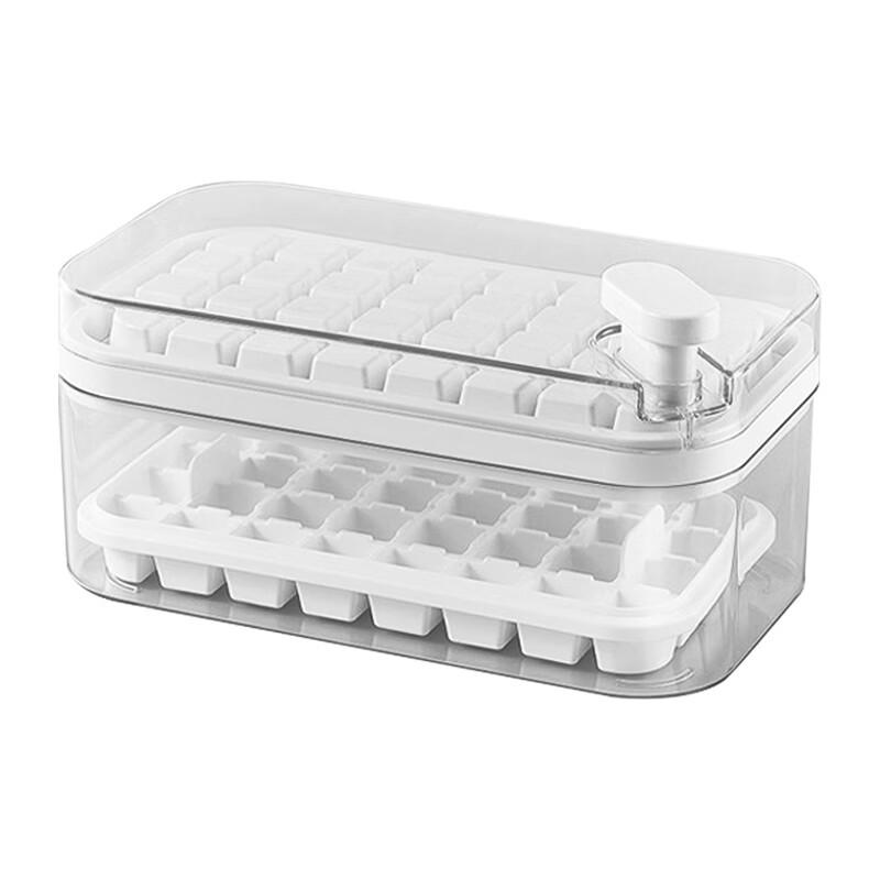 Yimeide Press-Type Double-Layer Ice Cube Maker with Storage Box 64-Grid Double-Layer