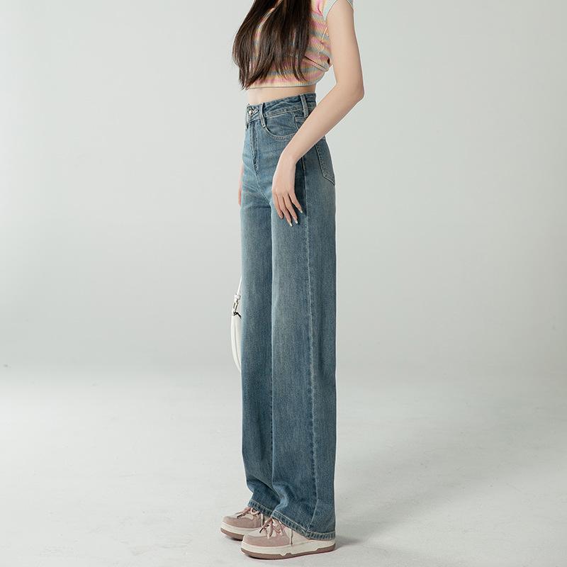 Women s Light Wash Petite Straight-Leg Jeans - Loose Fit, Spring/Autumn 2025 Trend XS