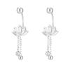 Lotus Tassel Earrings Minimalist High-end Cold Wind Fashion Light Luxury Niche 100% Match Women's Gift Earrings