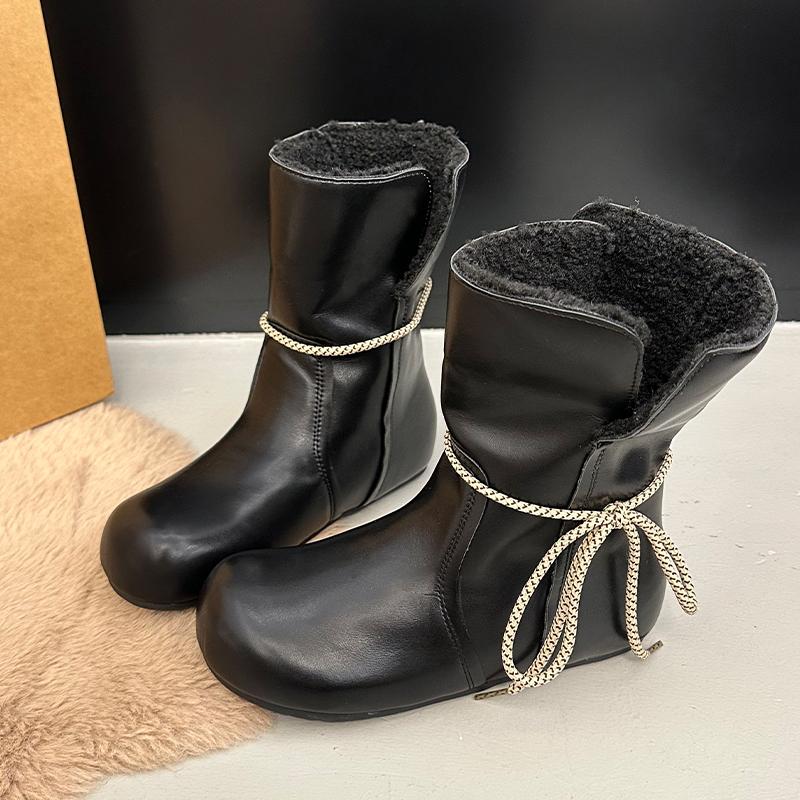 Flats Women's Boots Fur Casual Short Plush Cotton Shoes  Fashion Winter Ankle Snow Boots  Dress Sport Warm Mujer Botas