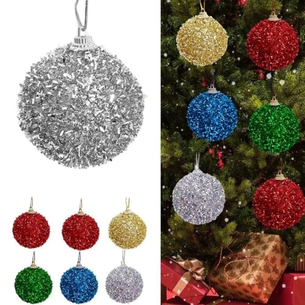 6Pcs Xmas Baubles Christmas Ball 6cm Xmas Tree Hanging Pendants  Xmas Decorations