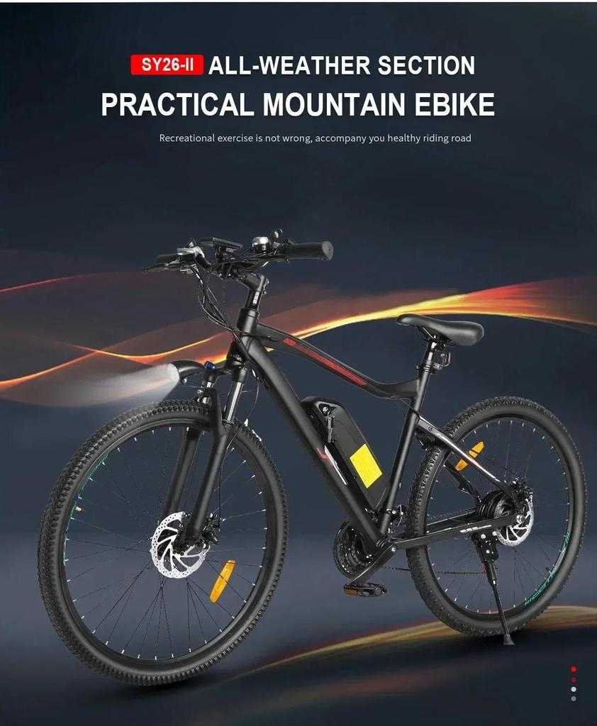 SY26-II style Electric Bicycle 500W Motor 36V 13AH Lithium Battery City Electric Bike 26-inch Fat Tire Mountain Riding E-bike