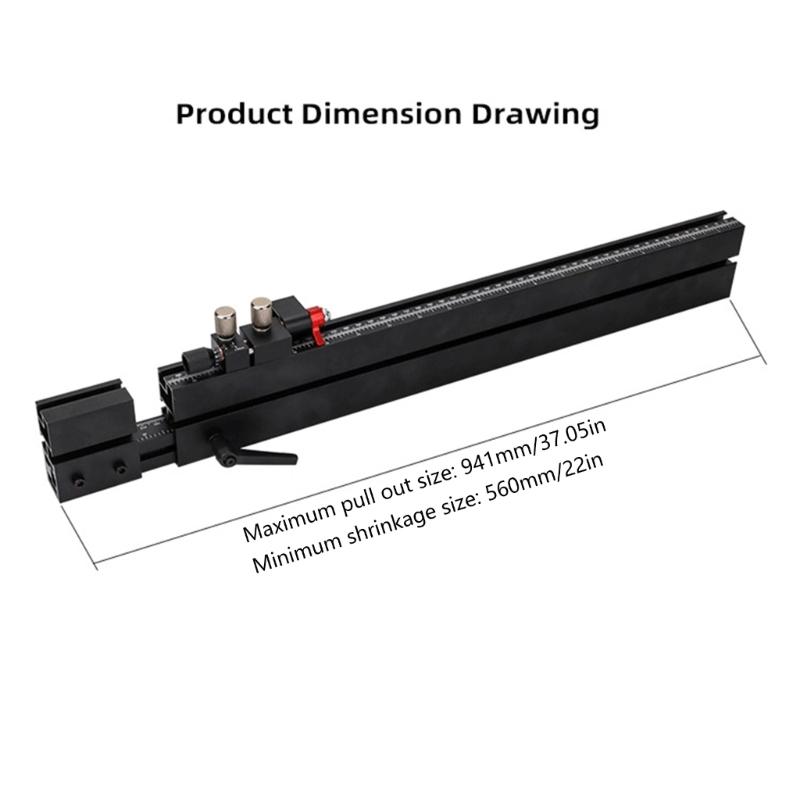 Woodworkers Extendable T Slot Track with Quick Positioning 0.05mm Fine Adjustment, 1390g Weight for Woodworking Tablesaw