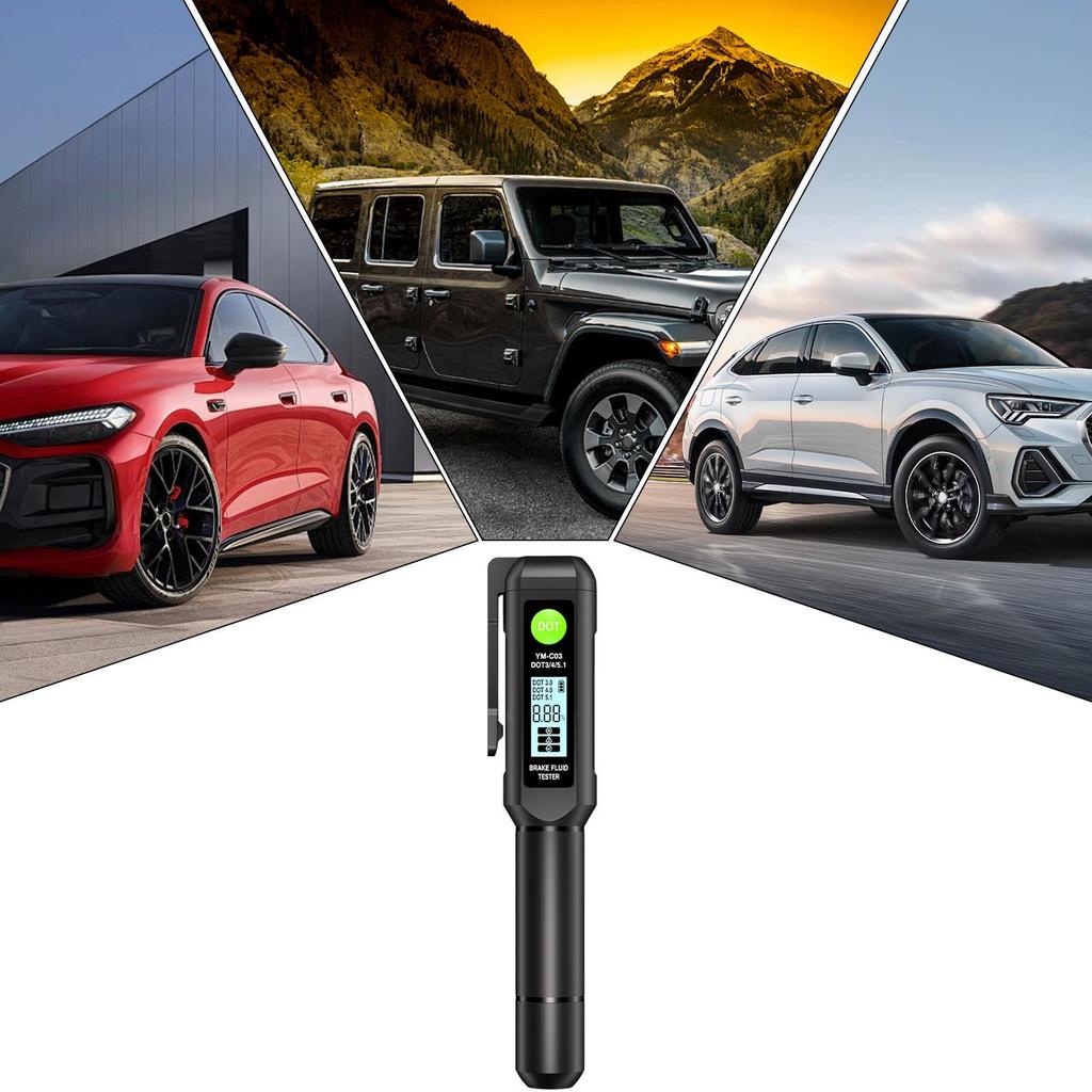 Brake Fluid Moisture Tester Auto Brake Diagnostic Checker Tool Digital Display Buzzer Alarm Precise Detector For Automotive Road