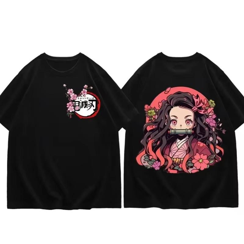 Demon Slayer Kimetsu No Yaiba Kamado Tanjiro Nezuko Agatsuma Zenitsu Anime T-shirt Harajuku Hip-hop Casual Graphic T Shirts