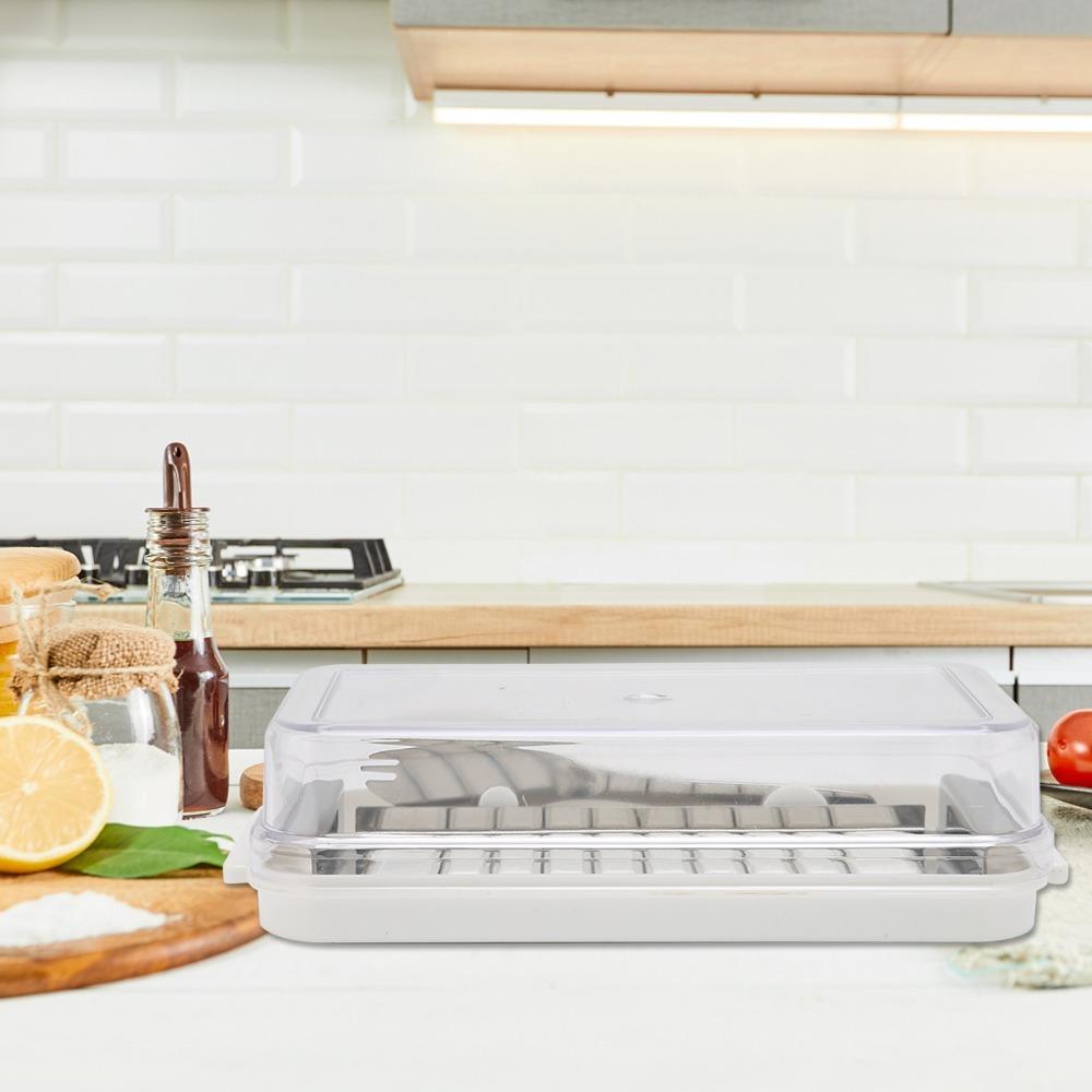 Transparent Cover Butter Slicer Cutter Stainless Steel Butter Dispenser Slicer Kitchen Countertop