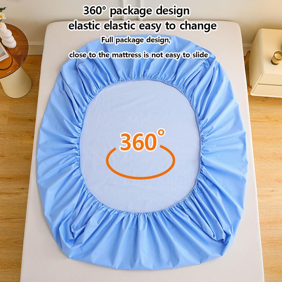 1pc Waterproof Mattress Protector Breathable Mattress Cover Anti-mite Anti-bacterial Fitted Bed Sheet (No Pillowcase)