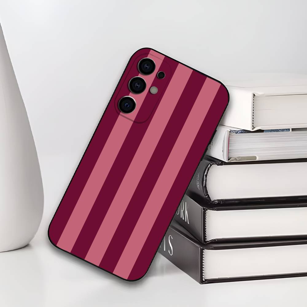 

Burgundy White Stripe pattern Phone Case For Samsung S25,S24,S21,S22,S23,S30,Ultra,S20,Plus,Fe,Lite,Soft Black Cover Samsung S24