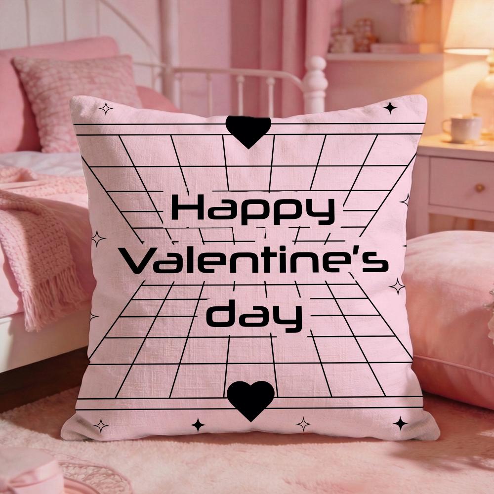 

Cute Valentines Day Cushion Cover Premium Comfort Reversible Pillow Cove Two In One Design For Any Room Car Interior 30X30cm