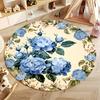 Free Shipping Round Floral Carpet with Blue Roses for Elegant Living Spaces Round Carpet for Home Sofa Bedroom,gift
