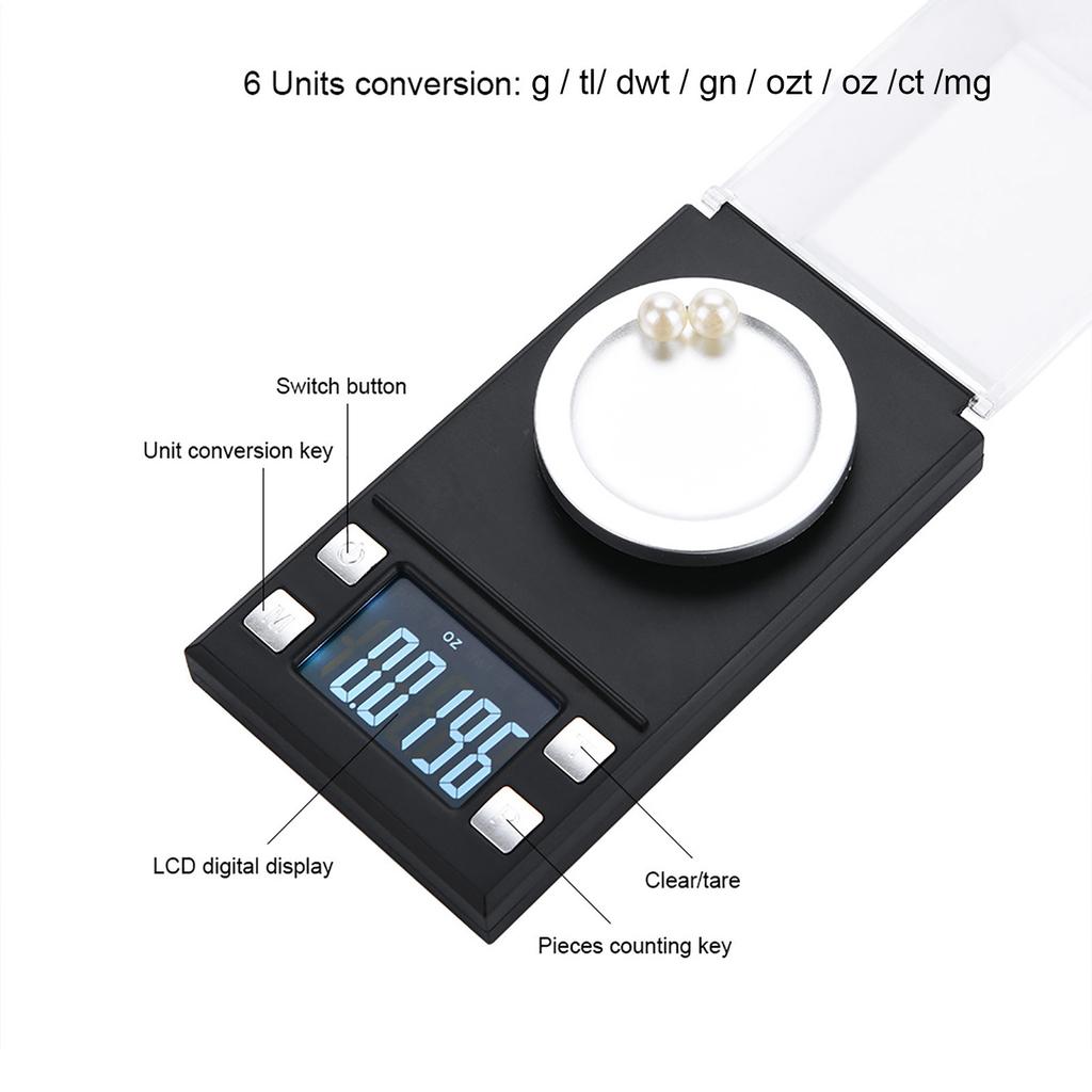 Portable LCD Digital Electronic Pocket Scale High Precision 0.001g Jewelry Gold Weighing (10g)