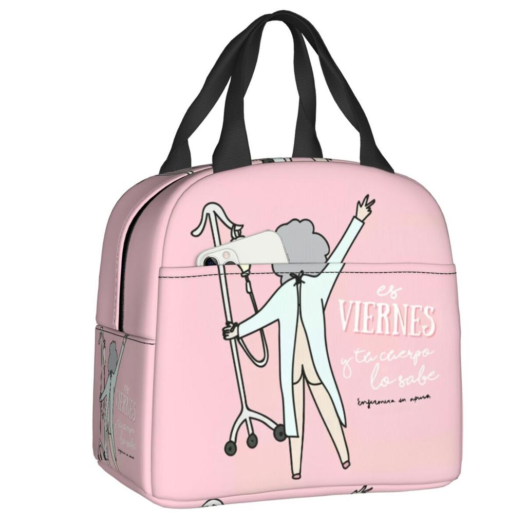 Bolsa de Almuerzo Térmica Aislada Personalizada Enfermera En Apuros Doctor Enfermera Salud Médica para Mujeres Refrigerador Portátil Fiambrera Térmica Escuela