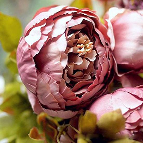 8 Heads Vintage Artificial Peony Flower Wedding Party Home Room Decoration Gift