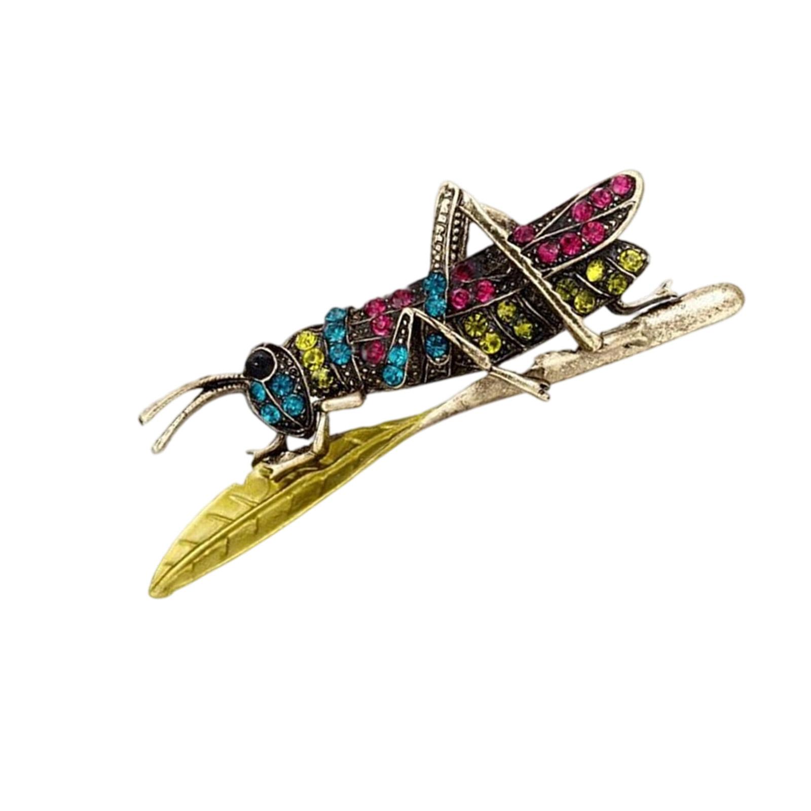 

Винтажная брошь-кузнечик со стразами Элегантная булавка с кристаллами для женщин Ювелирные аксессуары синий