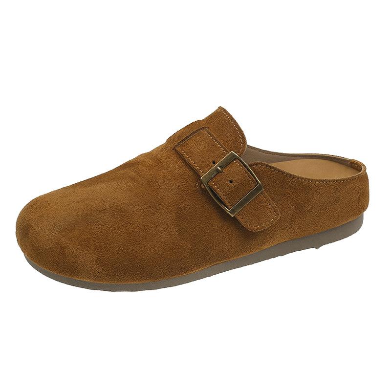 Retro French Bag Head Half Slippers Women's New Summer Fashion Outer Wear Lazy Versatile Flat Thick Bottom Increase
