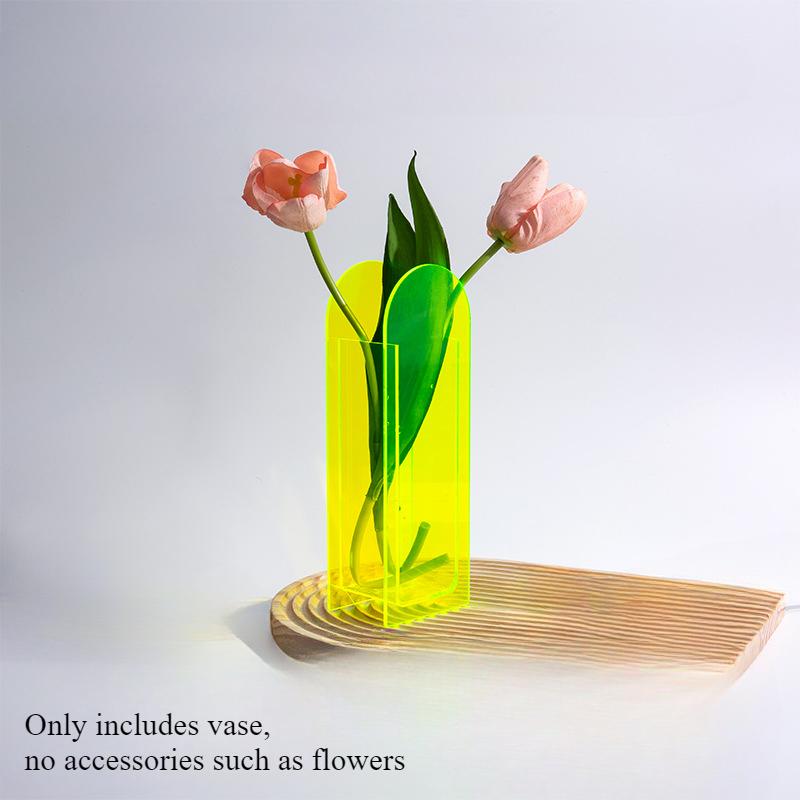 Ins Vase Ornament Acrylic Vase Simple Decoration Transparent Flower Vase Living Room Dining Table Hydroponic Flower Planter