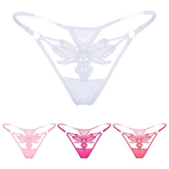 Mutandine slip a vita bassa con perizoma sexy in pizzo a forma di farfalla da donna