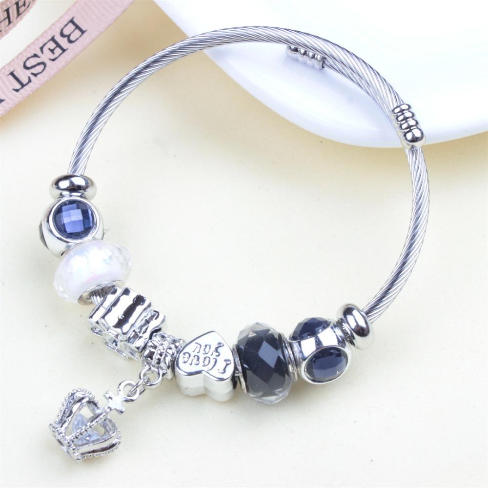 Beaded Bracelet Bangle Multi Element Stainless Steel Copper Alloy Open Spring Snake Bone Chain