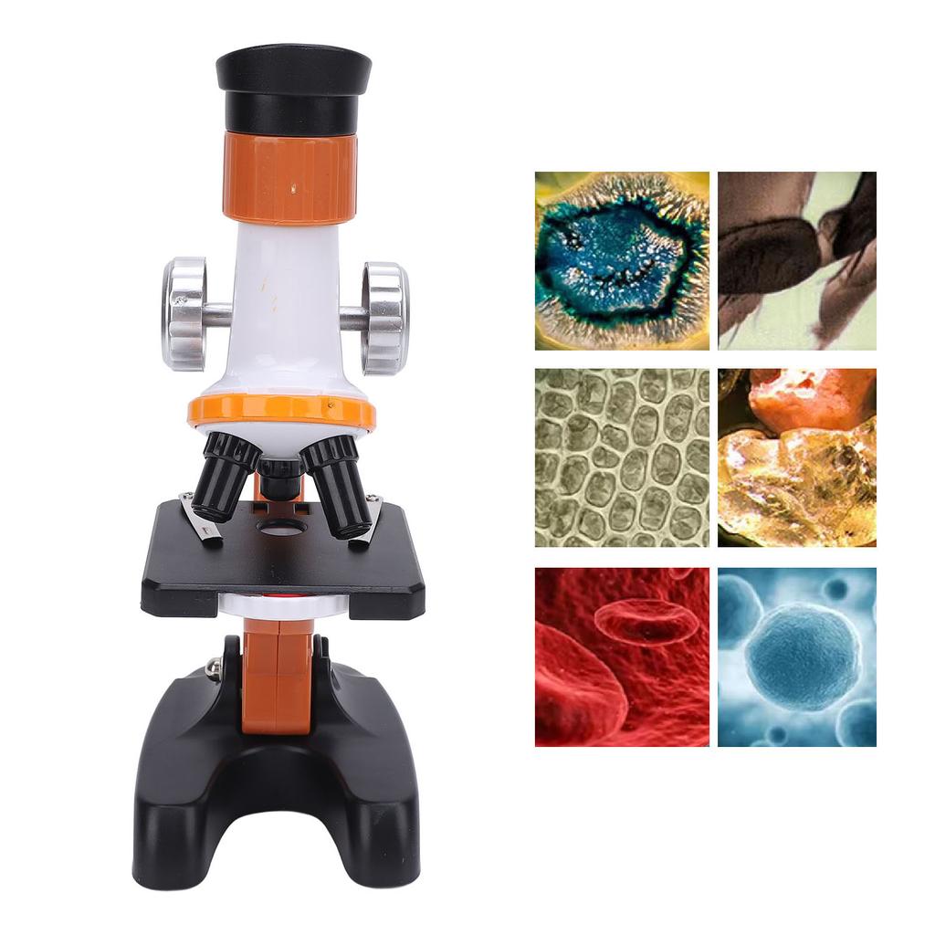 Microscope for Kids High Definition Battery Powered Microscope Science Kit with 4 Blank Glass Slides