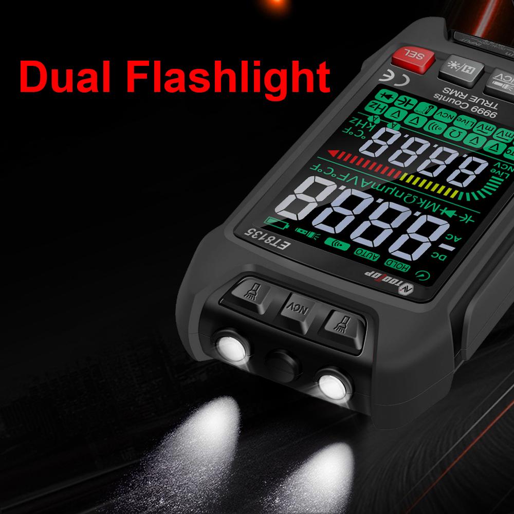 9999 Counts Digital Multimeter Color Display Handheld Multimeter NCV Noncontact Sensing