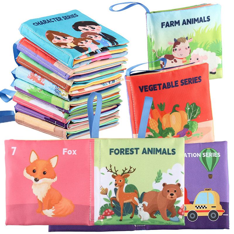 Cloth Book For Early Education Toys 4-Page 8-Sided English Palm Book Books For Kids Manga Book English For Child Kids