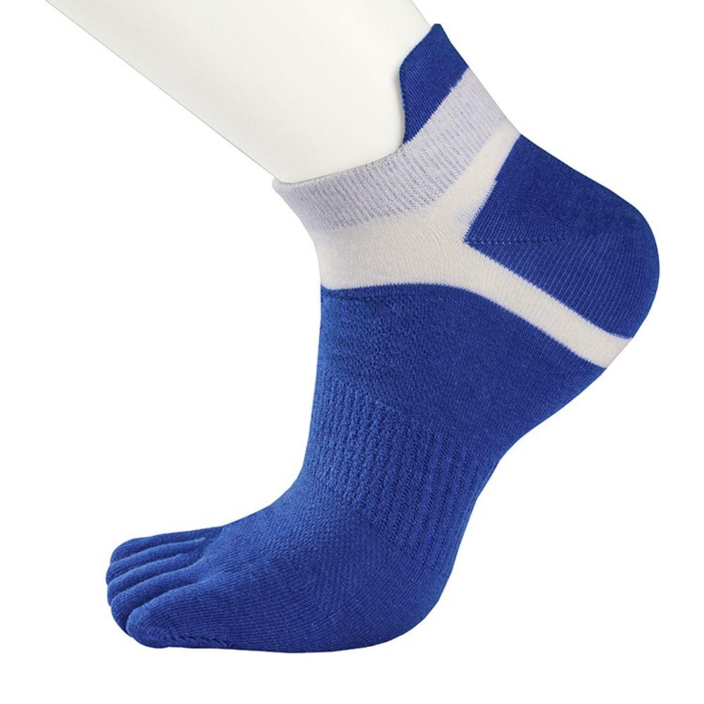 Patchwork Five Finger Sports Socks Cotton Running Hosiery Men's Five Toe Socks  Spring/Summer