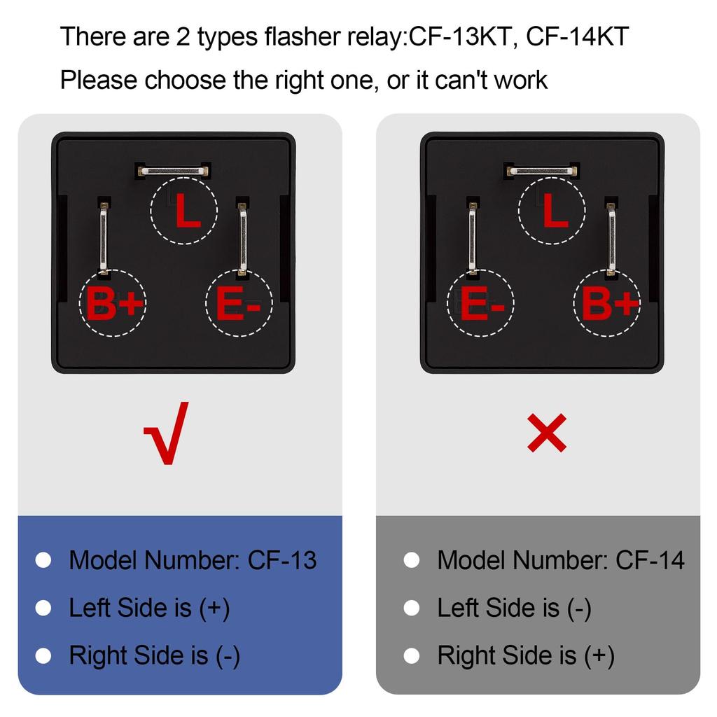 Weasch LED Flasher Relay, CF-13KT, 3 Pin, 0.1W-150W C/m, Universal Electronic Adjustable Frequency Turn Signal Light Blinker Flasher Relay