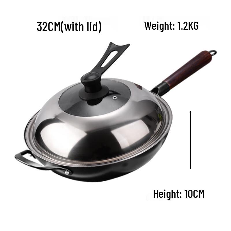 

Yoshida Craftsman Wrought Iron Round Bottom Wok with Wooden Handle, 32cm