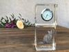 Laperm - crystal clock with a photo, photo of a cat in crystal, personalized desk clock by Art-Dog brand