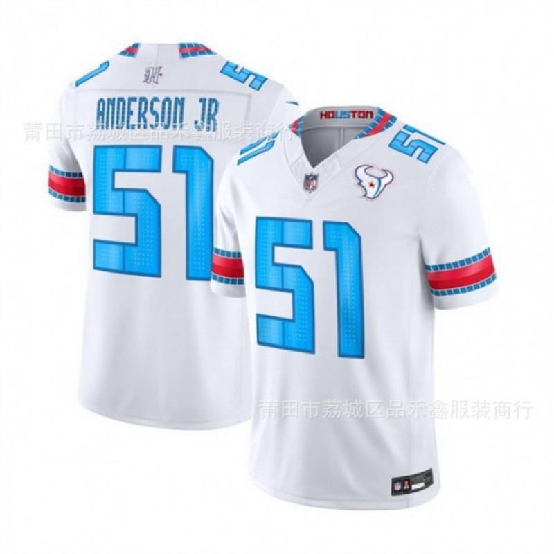 Houston Texans NFL Football Trikot 51 Will Anderson Jr Herren Baumwolle Sportliches Oberteil Basketball Fans