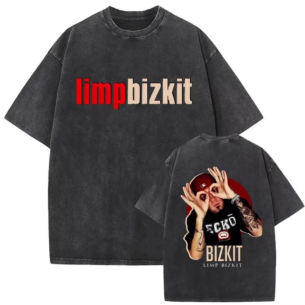 Rocková Kapela Limp Classic Album Plakát Bizkit Grafický Potisk Tričko Pánské Dámské Prané Vintage Streetwear Hip Hop Ležérní Oversize Tričko