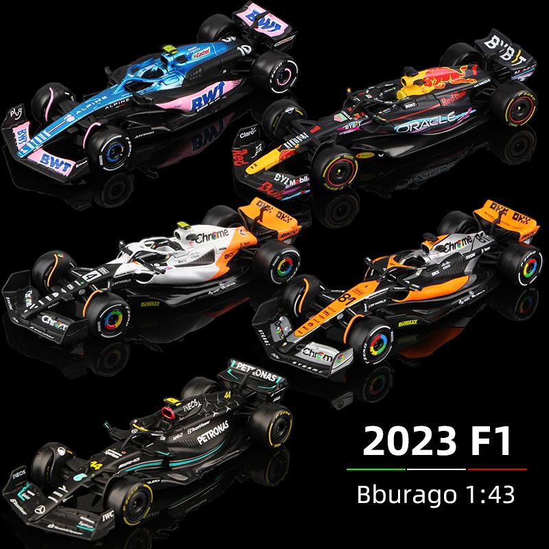 ABAC1 Bburago 1:43 2023 F1 Model RB19 W14 SF23 C43 A523 AMR23 Racing Alloy Car Toy Red Bull Mercedes Alfa Romeo Apline