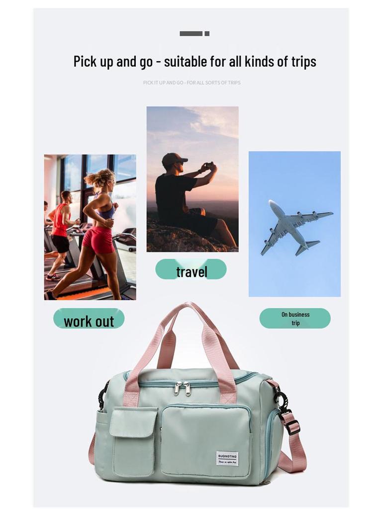 2024 Módní sportovní taška do posilovny s oddělením mokrého/suchého, pro muže a ženy - Oxfordská tkanina, do ruky/na rameno, ideální na cestování a plavání