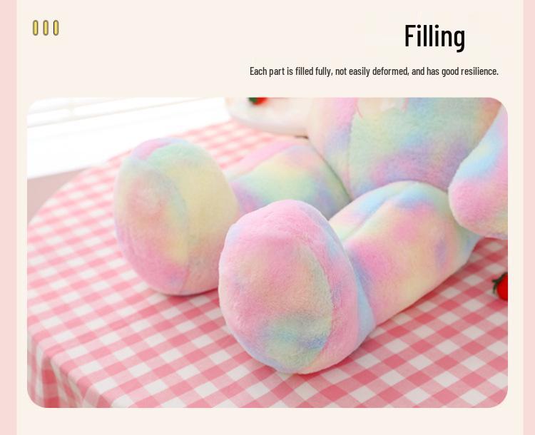 Colorful Large Teddy Bear Plush Toy and Pillow - Perfect Valentine's Day Gift