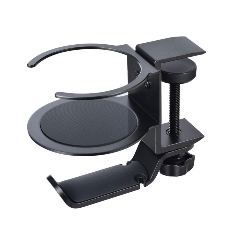 360 Degree Rotating Under Table Cup Holder Gaming Headsets Hangers Mount Drink Cup Mugs Rack AntiSpill Cup Holder Enduring чёрный