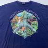 Vtg 90s PEACE IN THE RAINFOREST T-Shirt LARGE/XL Tree Frog Butterly Panther