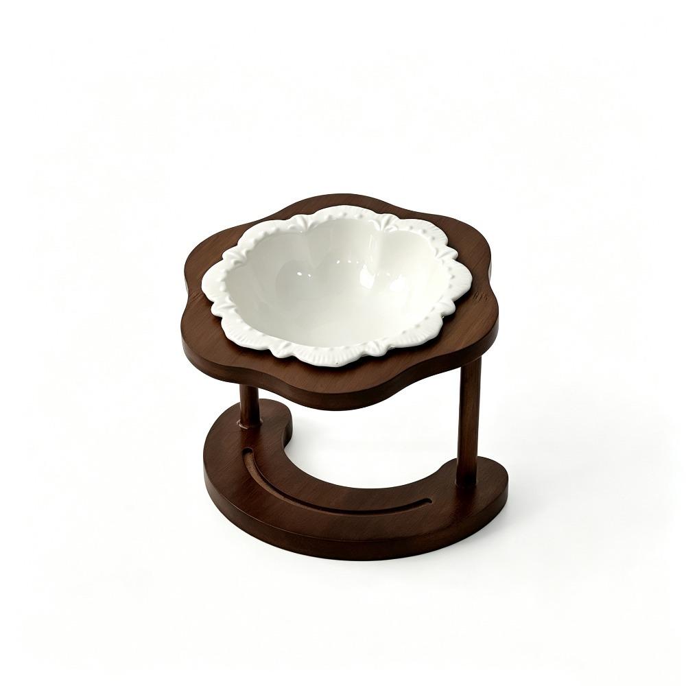 Anti Slip Elevated Cat Water Bowl High Foot Cat Feeding Station Ceramic Cat Bowl Wet Dry Food