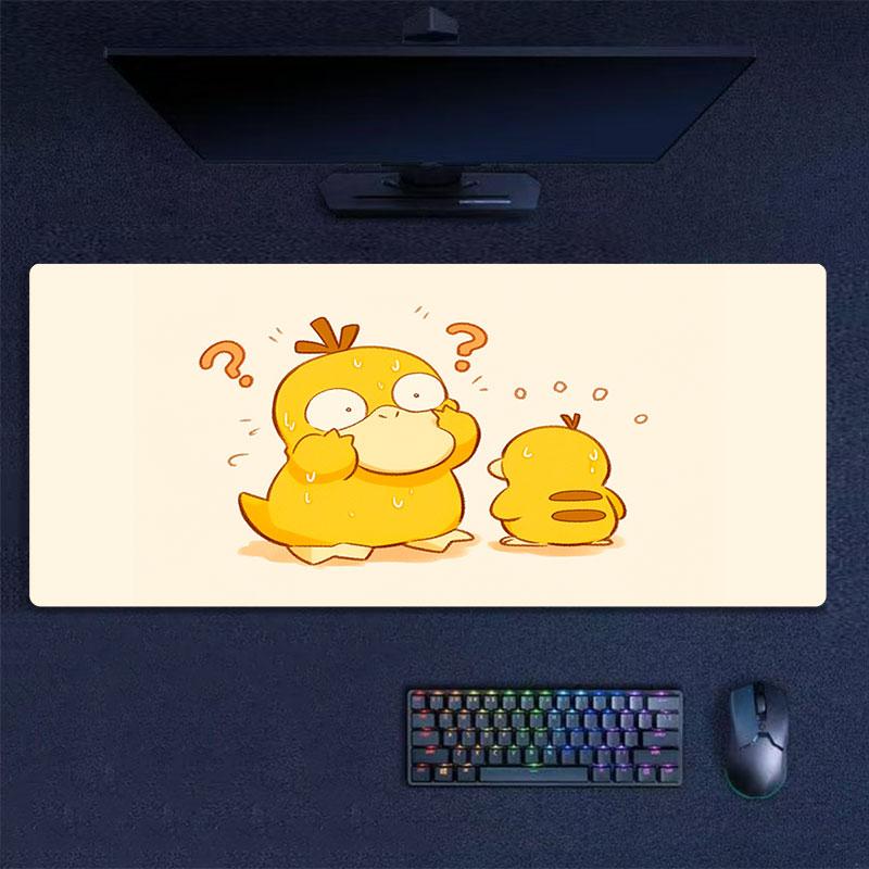 Psyduck Cartoon Mouse Pad, Large Gaming Desk Mat, Non-slip XXL Mousepad for Laptop & Tablet, Mini PC Playmat with Stitched Edges