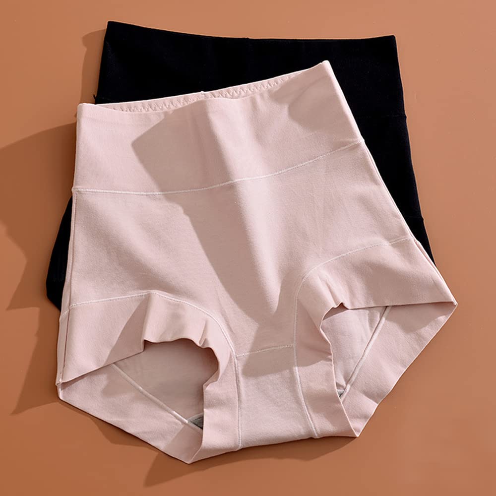 KOXIFLI Deep Sexy Abdominal Regular Panties Women's High-Waisted Panties, 3-Piece Set, Cotton, Underwear, Breathable, Non-Digging,