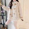 Autumn Winter Women Sweet Lamb Woolen Jacket Kawaii Soft Bear Ears Hooded Coats Girls Cute Outwear