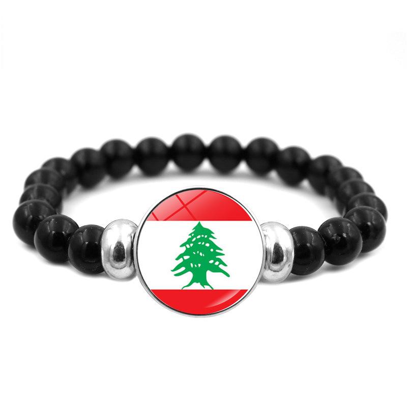 287 Länder Nationalflagge Druckknopf Elastisches Band Perlen Länderflagge Unabhängigkeitstag Perlen Schmuck Perlenarmband